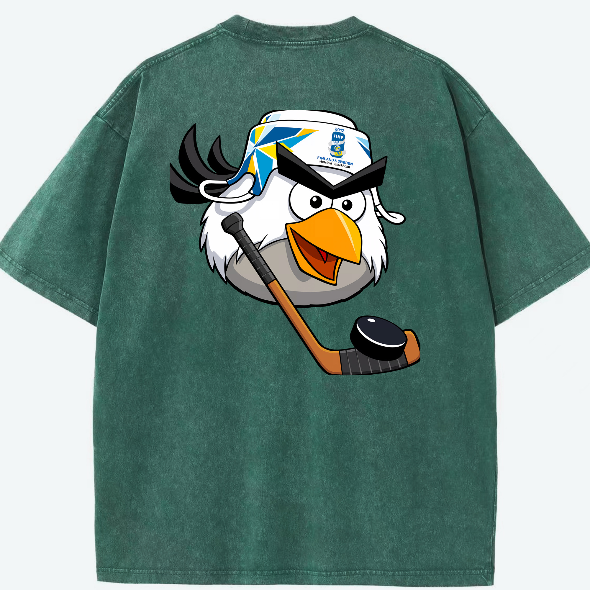 （画像用） Angry Birds アングリーバード 綿100% ヴィンテージ風 半袖Tシャツ（背面プリント）
